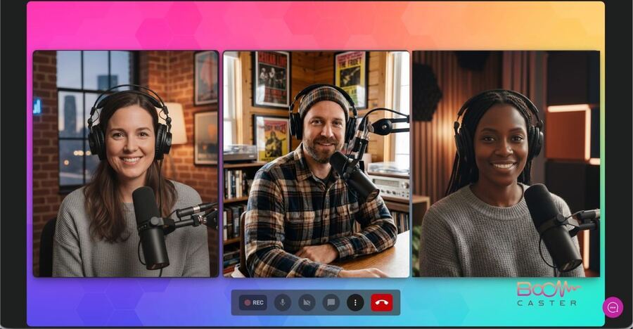 Boomcaster studio customization and branding panel
